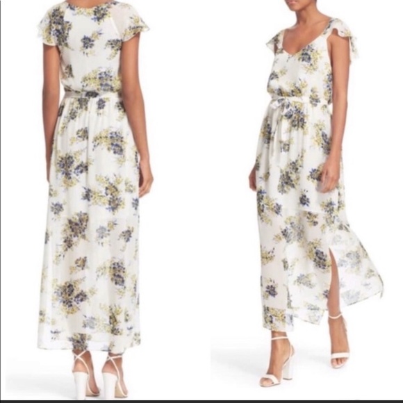 Joie ‘Astilbe’ 100% Silk Floral Flutter Maxi Dress - Picture 2 of 4